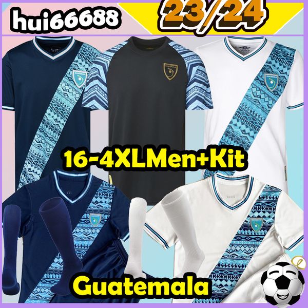 

16-4xl 23/24 guatemala national team soccer jerseys 2023 2024 lom oscar santis antonio lopez rubin home white away blue mens football thai v, Black;yellow