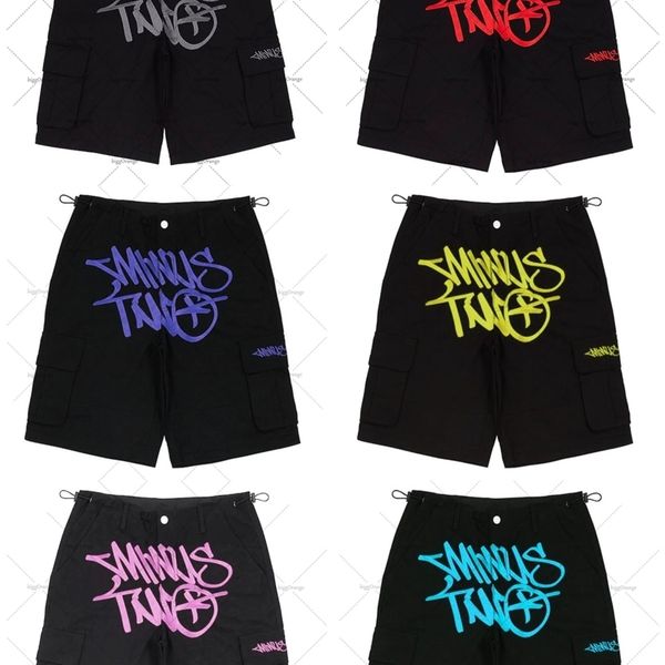 

men's shorts y2k celana pendek kasual kaki lebar cetakan huruf m baru pria wanita gaya amerika harajuku pinggang tinggi longgar 230427, White;black