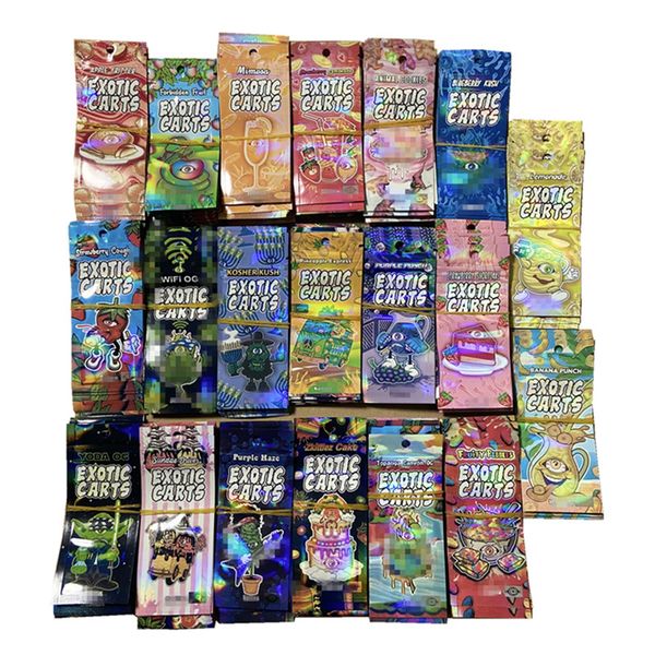

exotic carts packaging empty ziplock bags package atomizer vapor cartridge cearamic coil 1.0ml vape tank 510 atomizers resealable plastic ed