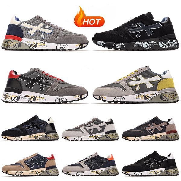 

2023 premiata mick casual shoes for men designer sneakers black white grey navy blue suede mens outdoor sports trainers 40-45