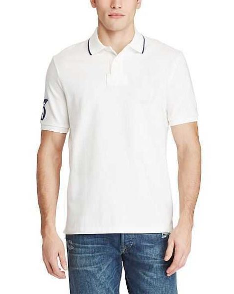 

summer new arrived classic fashion short sleeve big horse polo men's t-shirt blue patchwork drop shipping, White;black