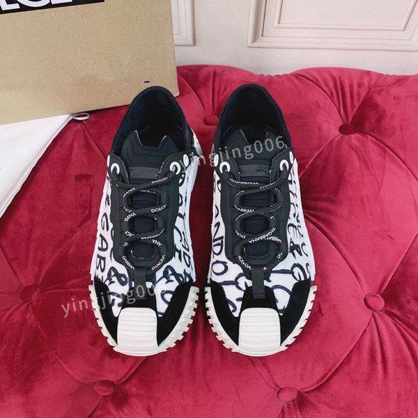 

2023mens fashion casual shoes leather lace-up sneaker fashion lady flat running trainers letters women men gym sneakers, Black