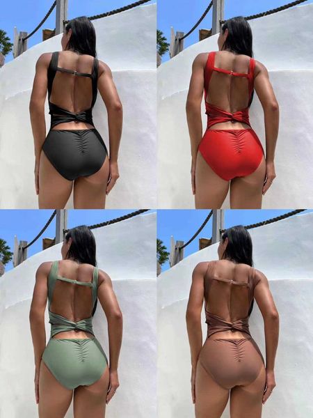

back 2023 new hollow one piece swimwear bikini