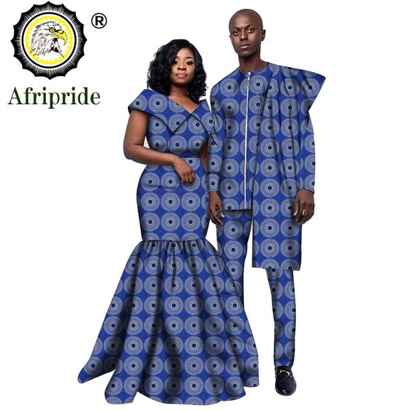 

dresses african couple clothing men dashiki 2 piece outfits women print maxi dress crop print wear afripride s20c005, Black;gray
