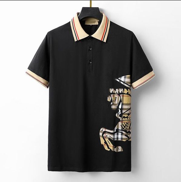 

2023 summer tide brand polo men's short sleeve pure cotton business casual lapel t-shirt trend men's -a6, White;black