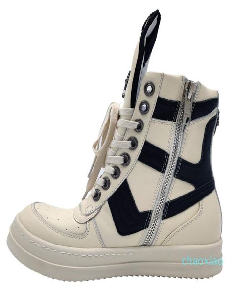 

2020ss exclusive highgenuine leather geobasket boots rivets model quality handmade flats trainer boots3457786, Black