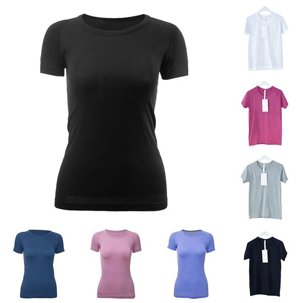 

yoga 2.0 t shirts fashion designer sporty womens sports quick-dry wear swiftlys tech ladies short-sleeved t-shirts moisture wicking knit hig, White