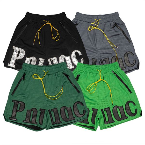 

athletic shorts american spring/summer new men's letter embroidery ribbon summer casual loose split shorts sports letter printing inner, White;black