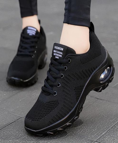 

dress shoes sneakers women mesh breathable flat antislip woman sneaker outdoor trainer female zapatos de mujer sport shoe 2302175032793, Black