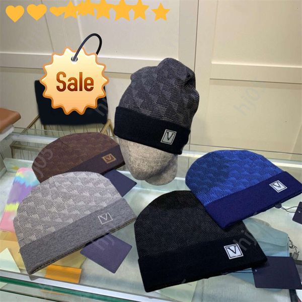 

Plaid designer beanie designer hats for men knitted bonnets winter hat fall thermal skull cap ski travel classical luxury beanies brown black grey keep warmq1111, 5#