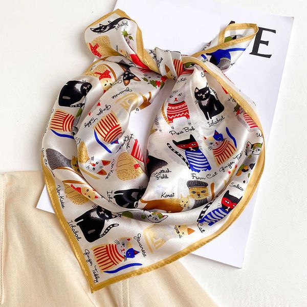 

scarves 2022 spring silk scarf women 100 pure silk square scarf fashion printed small neck kerchief bandana female hairbands j230428, Blue;gray