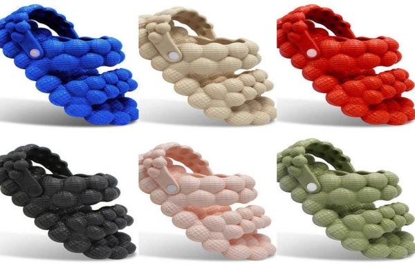 

super soft bubble slippers spa massage slides slip on flat mule eva golf ball slingback sandal platform sneakers women men sport f6301037, Black