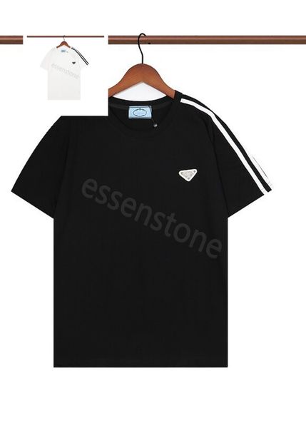 

mens design pradass t shirt spring summer color sleeves tees vacation crew neck brand logo prad aw short sleeve casual letters printing siz, White;black