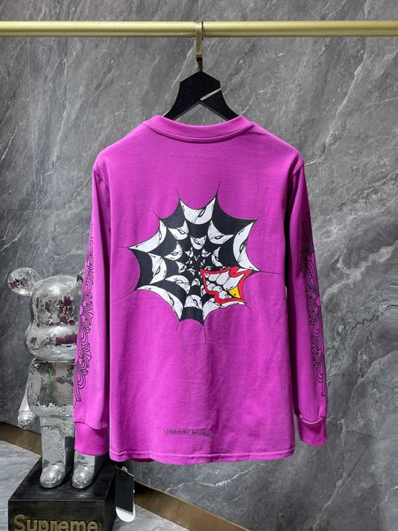 

ch designer clothing men's sweatshirts luxury casual hoodie 2023ss heart high weight croat mattyboy graffiti spider web long sleeve fas, Black