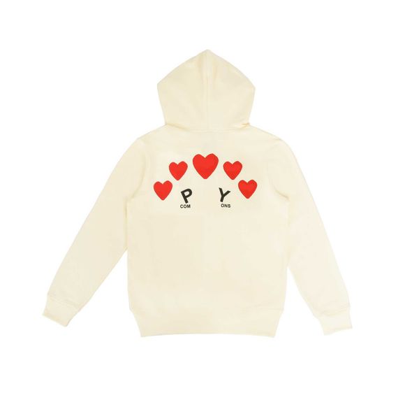 

2023 play designer men's hoodies fashion hearts badge hoodie trend cotton sweatshirts women's clothing labels complete yh, Black