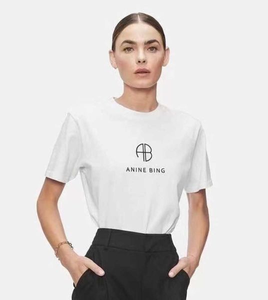 

ab short sleeve t-shirt women print cotton tee bings casual tshirts, White