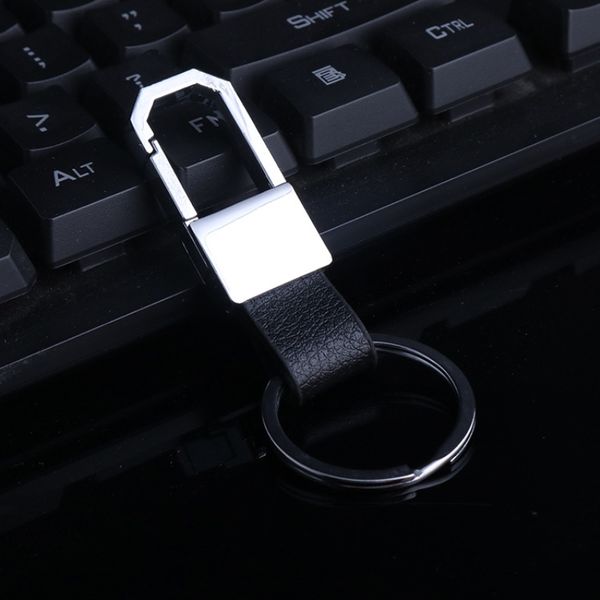 

classical black leather keychain key ring chains for promotion gift, Slivery;golden
