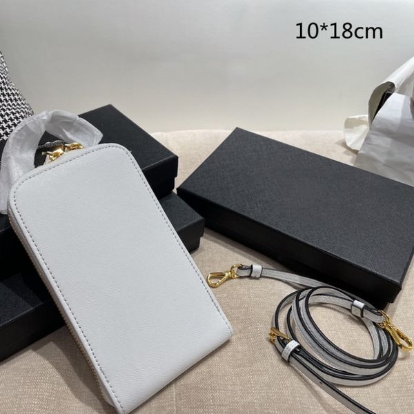 

2024 Designer Mini Phone bags Men & Women Crossbody shoulder bag fashion Purses Wallets Card Holders Triangle Plain colors Top quality, 1 white(brand logo)