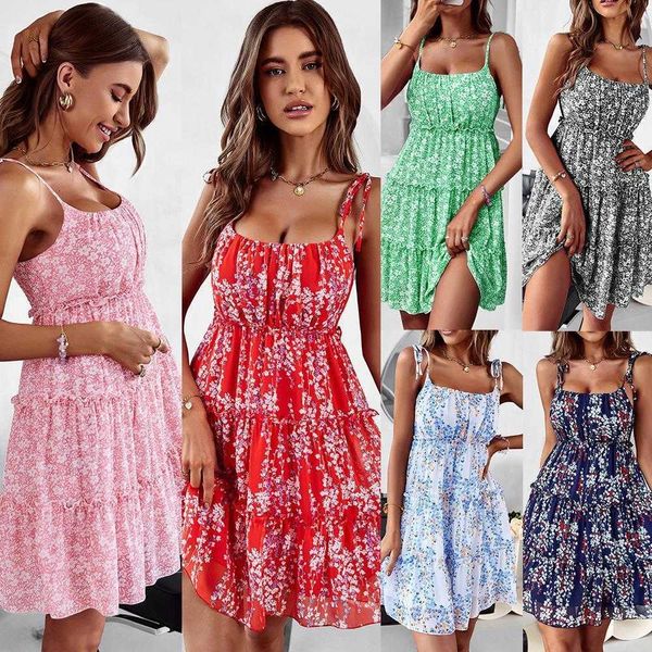 

r d design our suspenders floral dress summer wooden ear a line, Black;gray