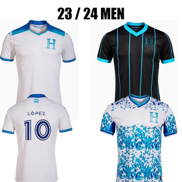 

honduras 2023 2024 soccer jerseys home away third national team mens football shirts camisetas futbol kids kit training soccer uniform carlo, Black;yellow