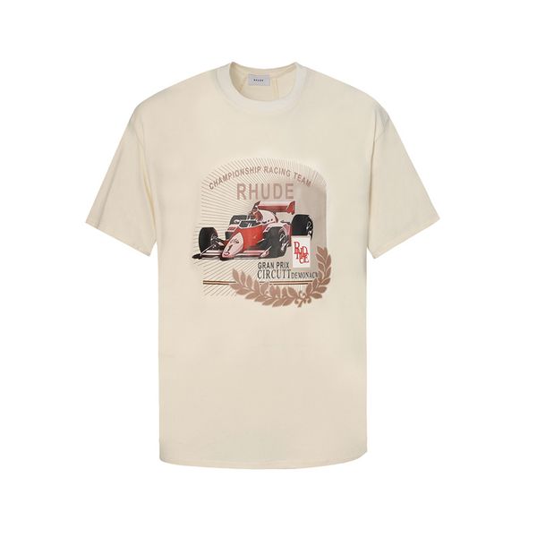 

2023 rhude men t shirt cotton short sleeved fashion men women short sleeve us size, White;black
