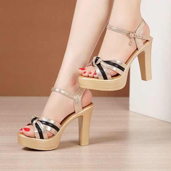 

sandals 3243 ladies wedges woman leather high heels dress summer female platform shoes 2021 trend fashion women beach peep toe sandals j2304, Black