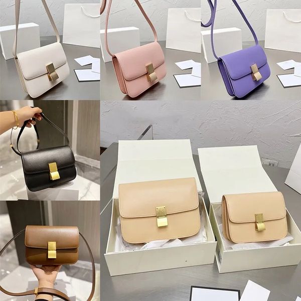 

designer leather tofu classic box bags women lady shoulder luxurious messenger gray white blue black purple crossbody bag