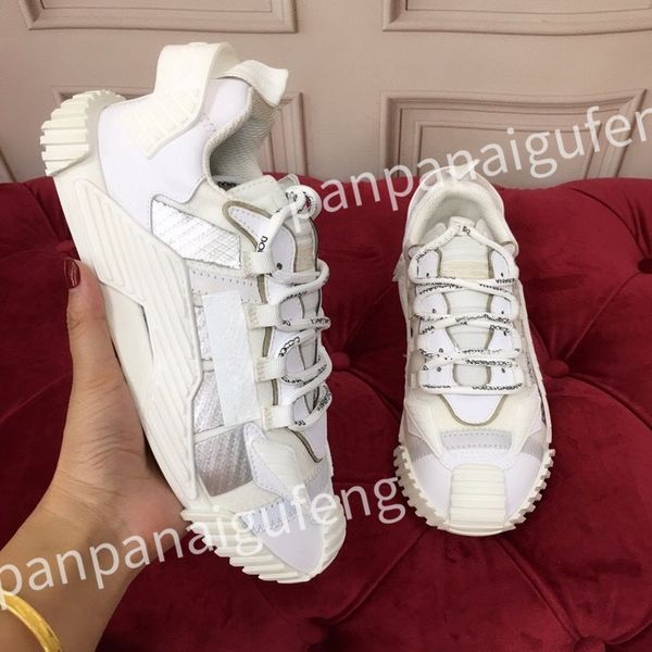 

luxury designer casual shoes calf leather sneaker fashion lady white flat platform runners trainers for mens shoe sneakers, Black