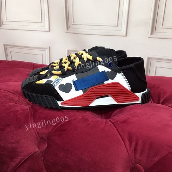 

new designer causal shoes fashion men leather lace up platform sole sneakers white black womens velvet sued2023