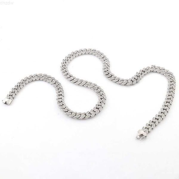 

hip hop youth force jewelry full diamond 14k white gold cuban chain choker necklaces, Silver