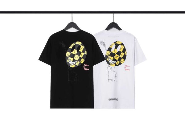 

clothing ch fashion designer tees luxury casual tshirt 2023ss heart high weight croat shadow horseshoe cross sanskrit men's women', White;black