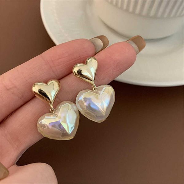 

charm anting mutiara imitasi hati cinta indah untuk wanita berlian imitasi berkilau zirkon anting giwang perhiasan pernikahan aa230427, Golden