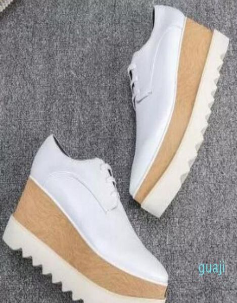 

new stella mccartney stell women shoes italy elyse gold glitter white sole wedge oxford derby britt platform 00685676554, Black