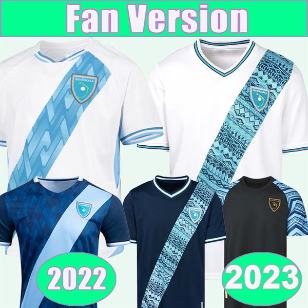 

22 23 guatemala national team mens soccer jerseys lom oscar santis home white away blue 3rd football shirts short sleeve, Black;yellow