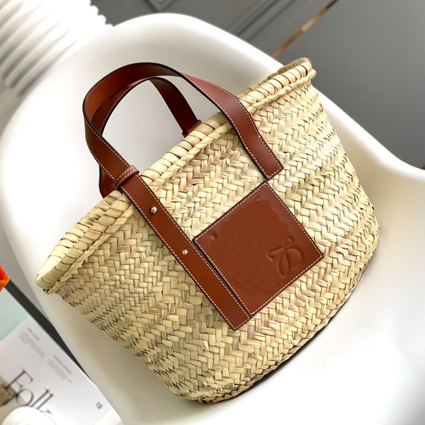 

7a beach bags women grass woven vegetable basket fashion 634305 handbag purse hollow out totes bag adjustable genuine leather shoulder strap
