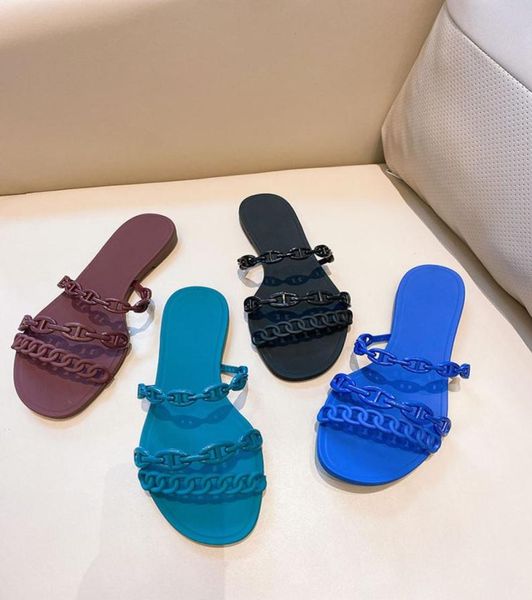 

chains pattern slipper women house scuff outdoor slide sandals beach scuffs summer ladies skidproof z4s6258494, Black
