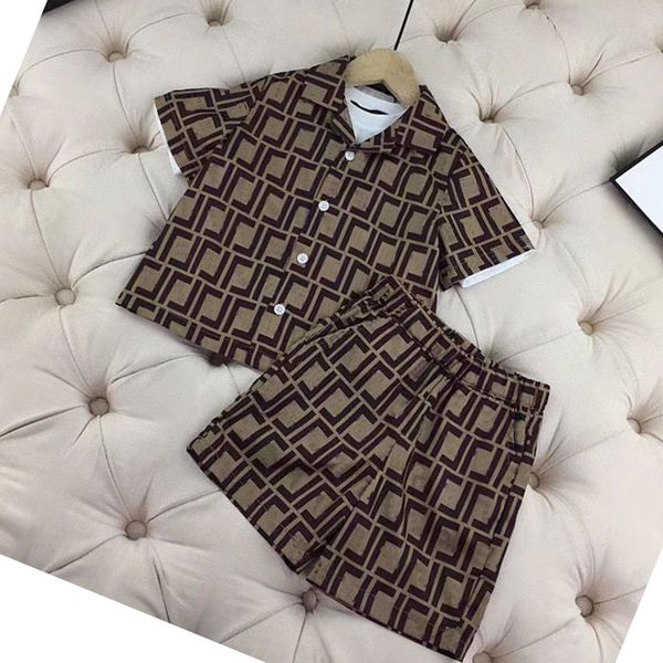 

baby kids clothes designer boys plaid shirt sets fashion children clothing luxury brand girl clothes childrens summer short sleeve suit, White