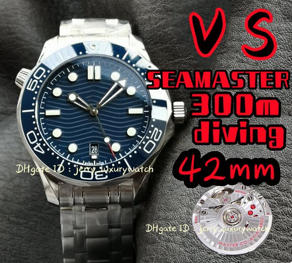 

vs luxury men's diving watch 300m diving all styles , 42mm. 8800 automatic mechanical movement, ceramic bezel, steel blue 210.30.42.20, Slivery;brown