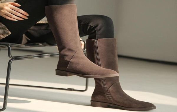 

boots women over knee zipper bootswomen round toe clogs platform autumn shoes overtheknee leather rubber 2021 med microfiber3154610, Black