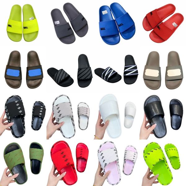 

Fashion Summer Couple's Style Sliders Paris Slides Sandals Slippers for Men Women Designer Unisex Beach Flip Flop Open Toe Rubber Bottom Swimming Pool Shoes, Black