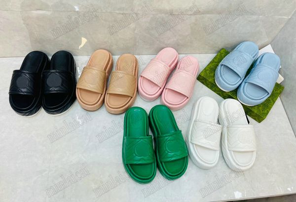 

designer platform slipper 55mm quilted matelasse leather sandal women's luxurys mules doube g slides slip-on shoes summer pool sandal, Black