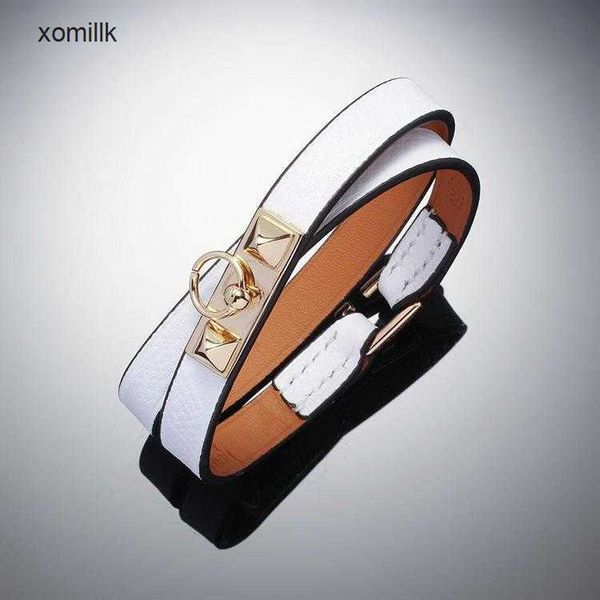 

hermm gift bracelets fashion small rivet ring double titanium steel, Black