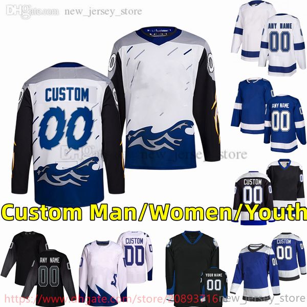

custom s-6xl movie college hockey wears jersey embroidery 91 stevenstamkos 86 nikitakucherov 88 andreivasilevskiy 21 braydenpoint 77 victorh, Black
