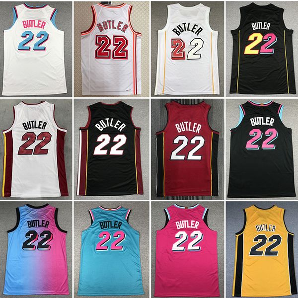 

22 jimmy butler men basketball jerseys 2023 city jersey sleeveless vest wear red white, Black;red