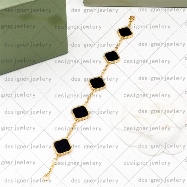 

4 leaf clover bracelet necklace earring designer jewelry woman 18 k gold plated stainless steel flowers onyx thanksgiving chirstmas valentin, Golden;silver