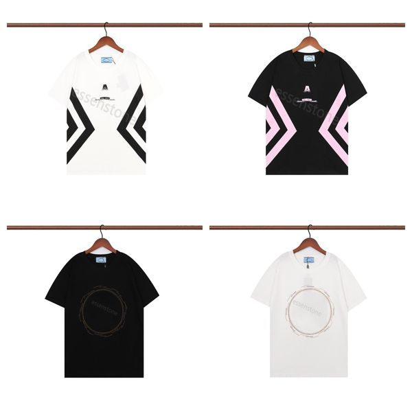 

fashion 23 pradass mens t shirts women designers tees apparel man s casual shirt luxurys clothing polos sleeve clothes prad aw t shirts siz, White;black