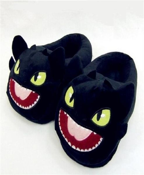 

halloween toothless train dragon cotton slippers plush home warm slippers train your dragon black dragon nightfury 2010263481821
