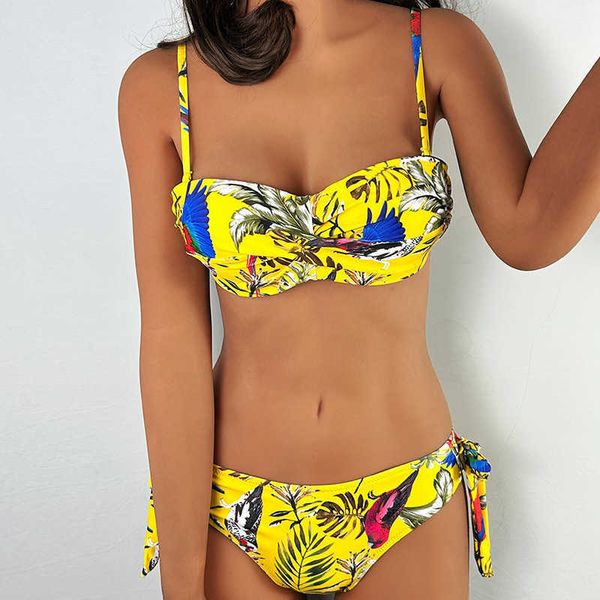 

bikini women's new tropical printed hard bag bikini