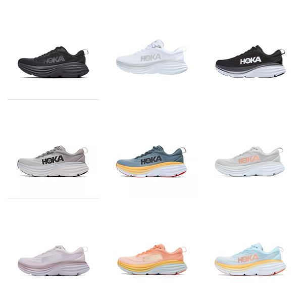 

designer hoka one bondi 8 running shoe carbon x2 accepted lifestyle shock absorption highway training sneakers women men shoes size 36-45