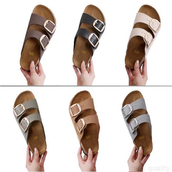 

slippers birkens sandals brand man slide big buckle sandal women black white fashio